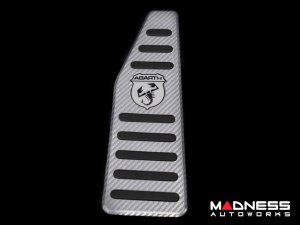 FIAT 500 Pedal Set + Footrest - Alutex Carbon Fiber - Silver Carbon - ABARTH - Automatic